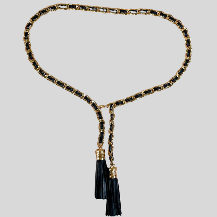 Leather Tassel And Chain  Belt