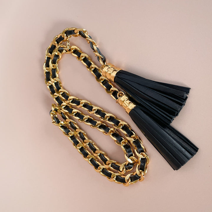 Leather Tassel And Chain  Belt