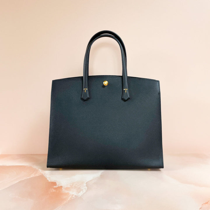 Tan Hand Sewn Epsom Leather Office Tote