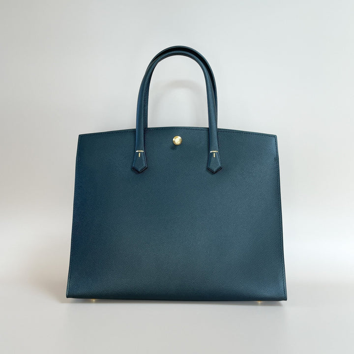Tan Hand Sewn Epsom Leather Office Tote