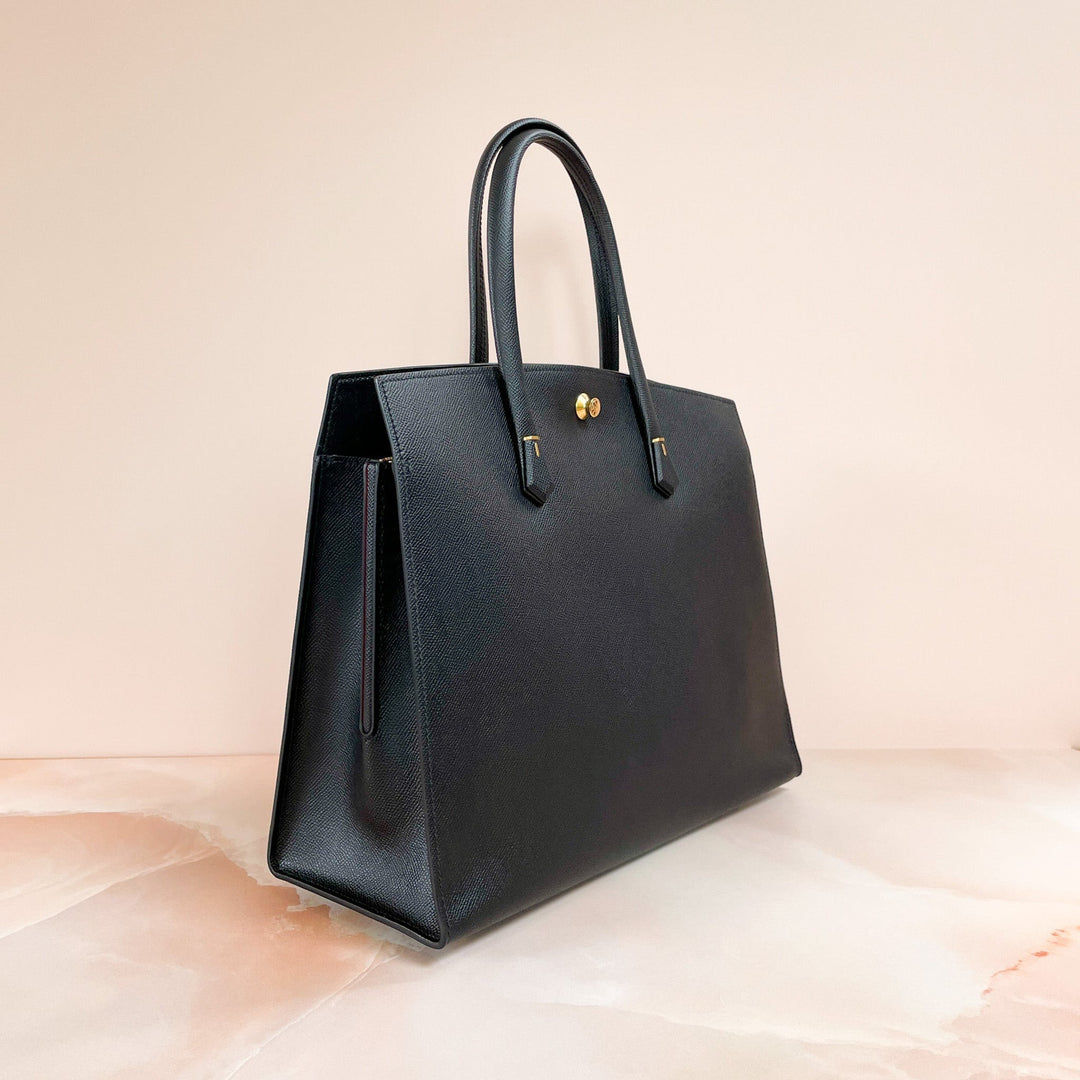 Tan Hand Sewn Epsom Leather Office Tote