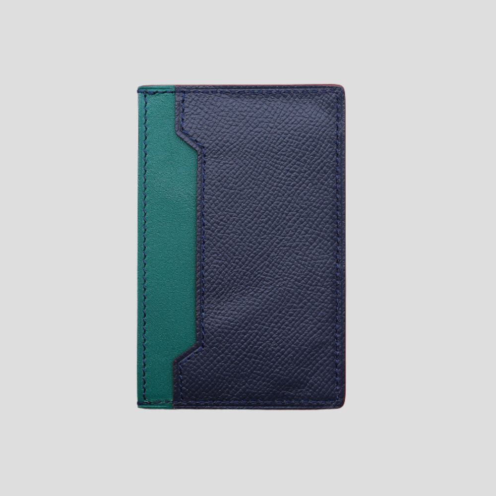 Epsom leather blue cardholder back