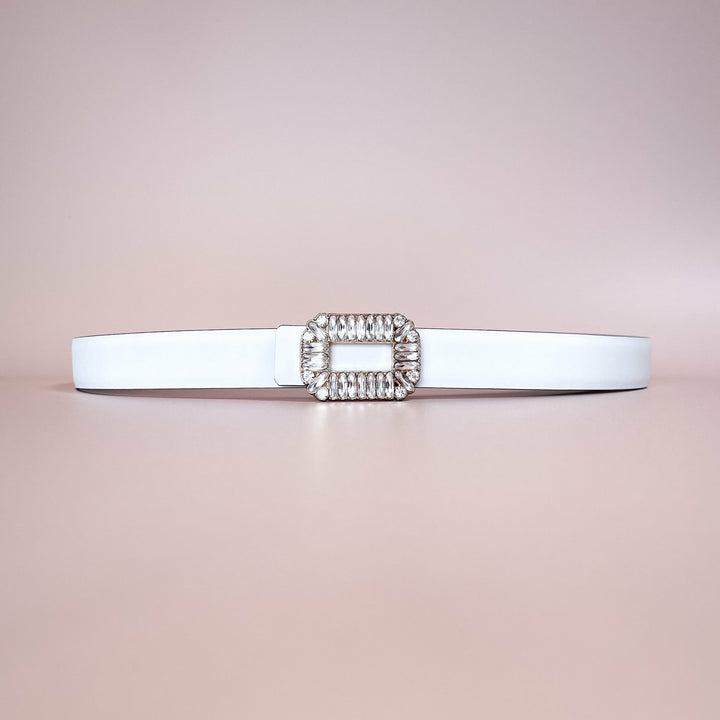 2.5CM STRASS Smooth Leather Interchangeable Belt